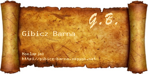 Gibicz Barna névjegykártya